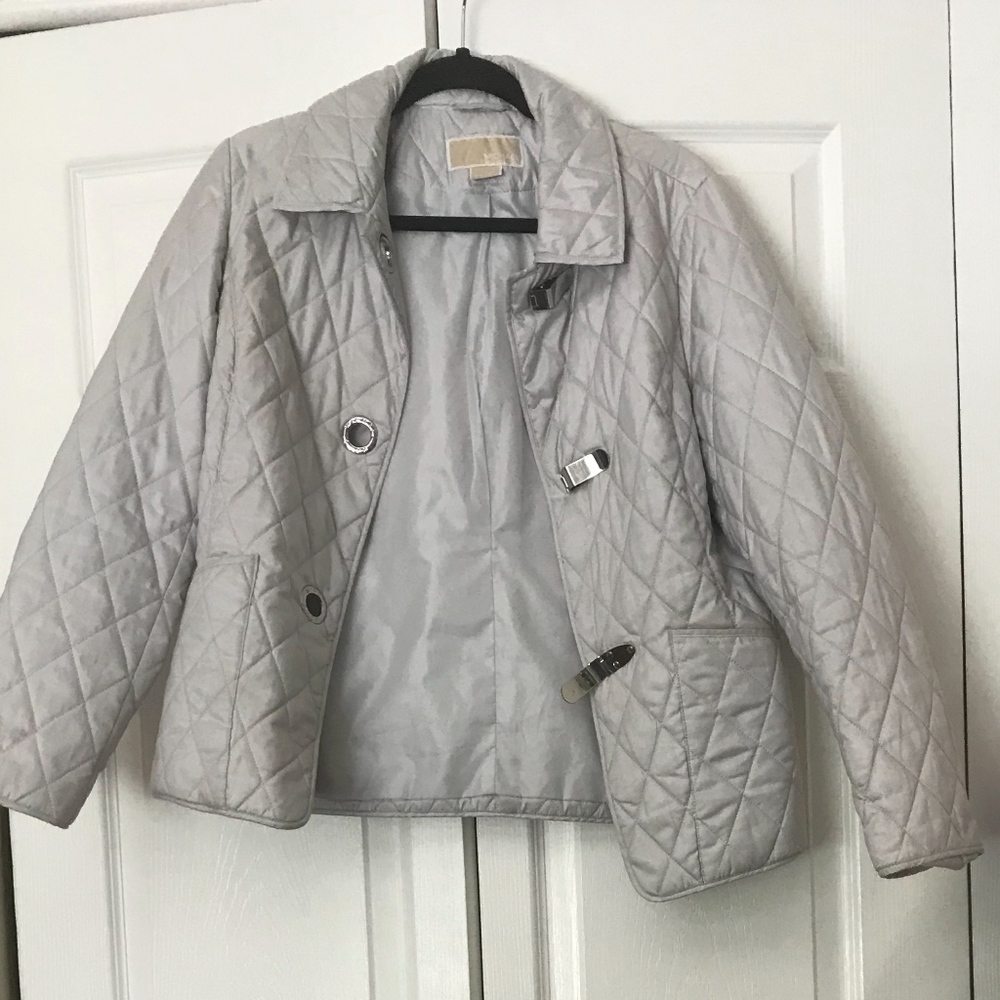 Michael Kors Silver Quilted Jacket